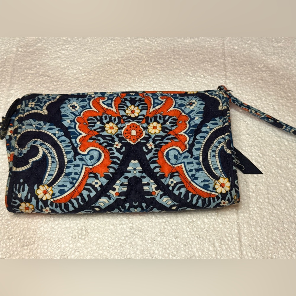 Vera Bradley Blue and Orange Patterned Wristlet